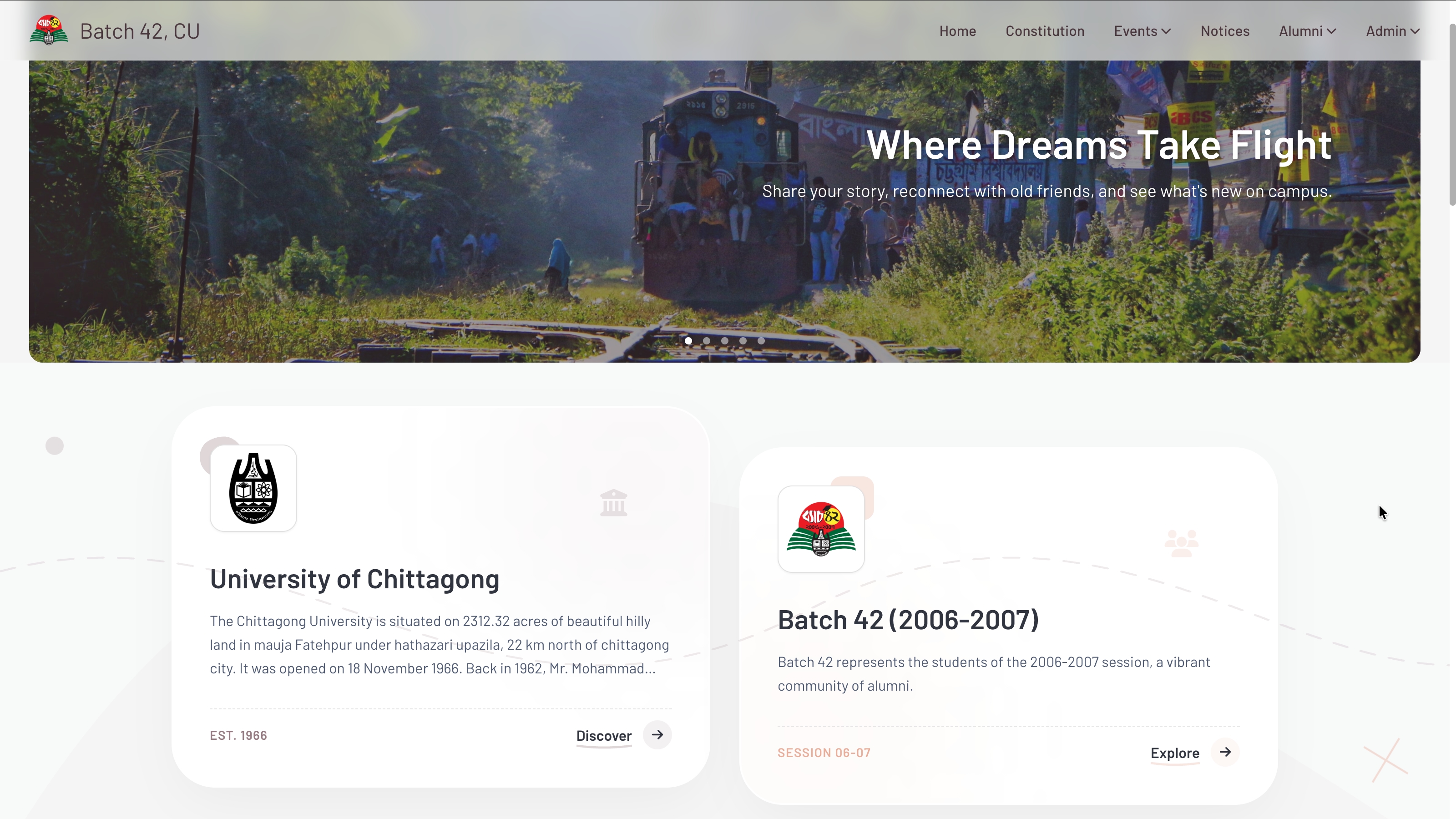 Website for an University Alumni Association