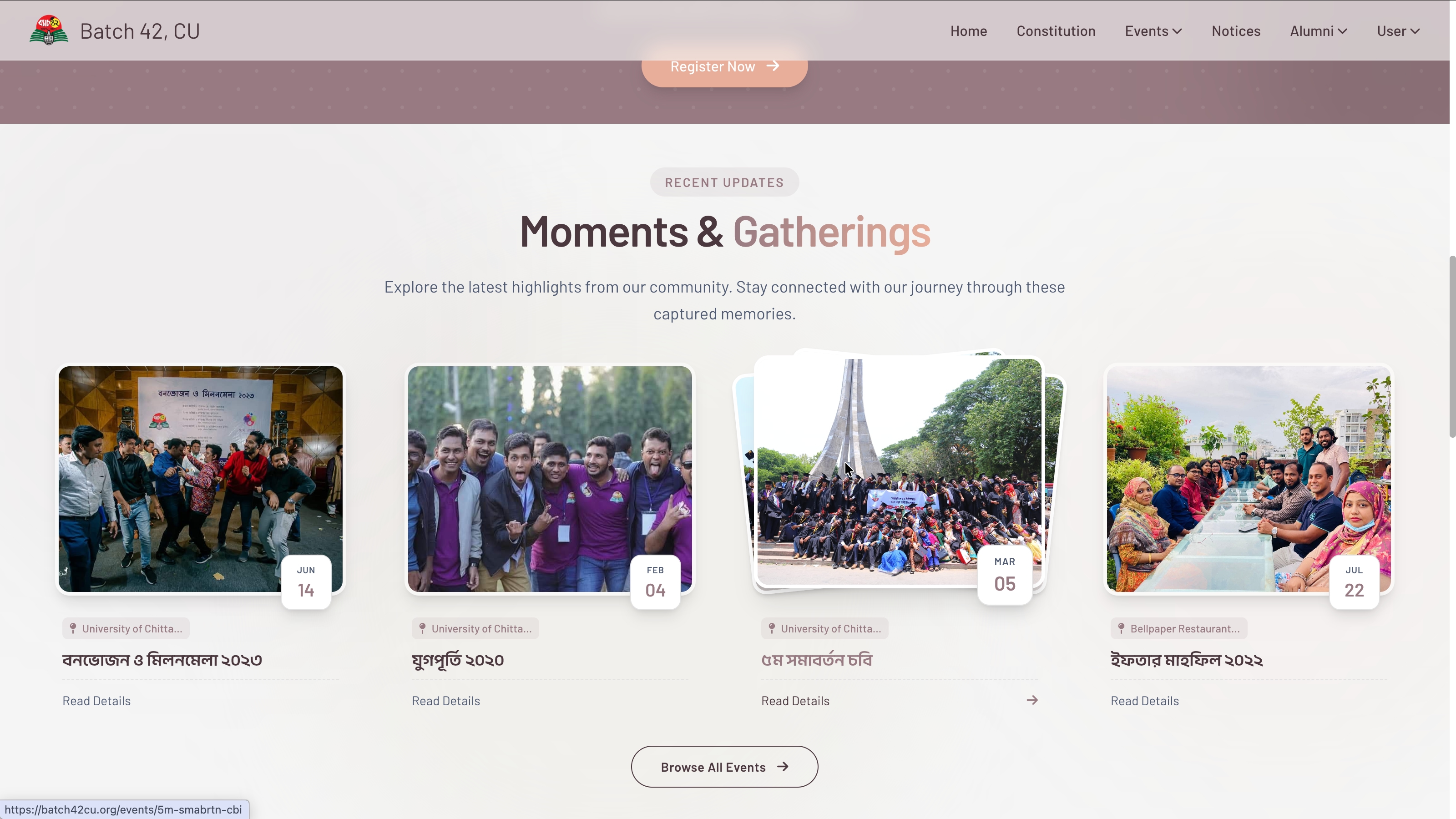 Website for an University Alumni Association